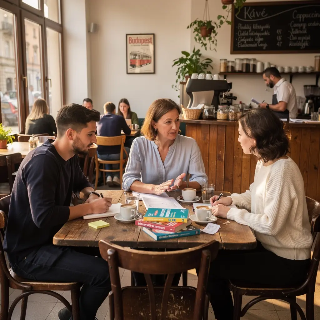 Pénzügyi tervezéshez szükséges eszközök asztalon, pénzügyi könyvekkel és jegyzetfüzettel.